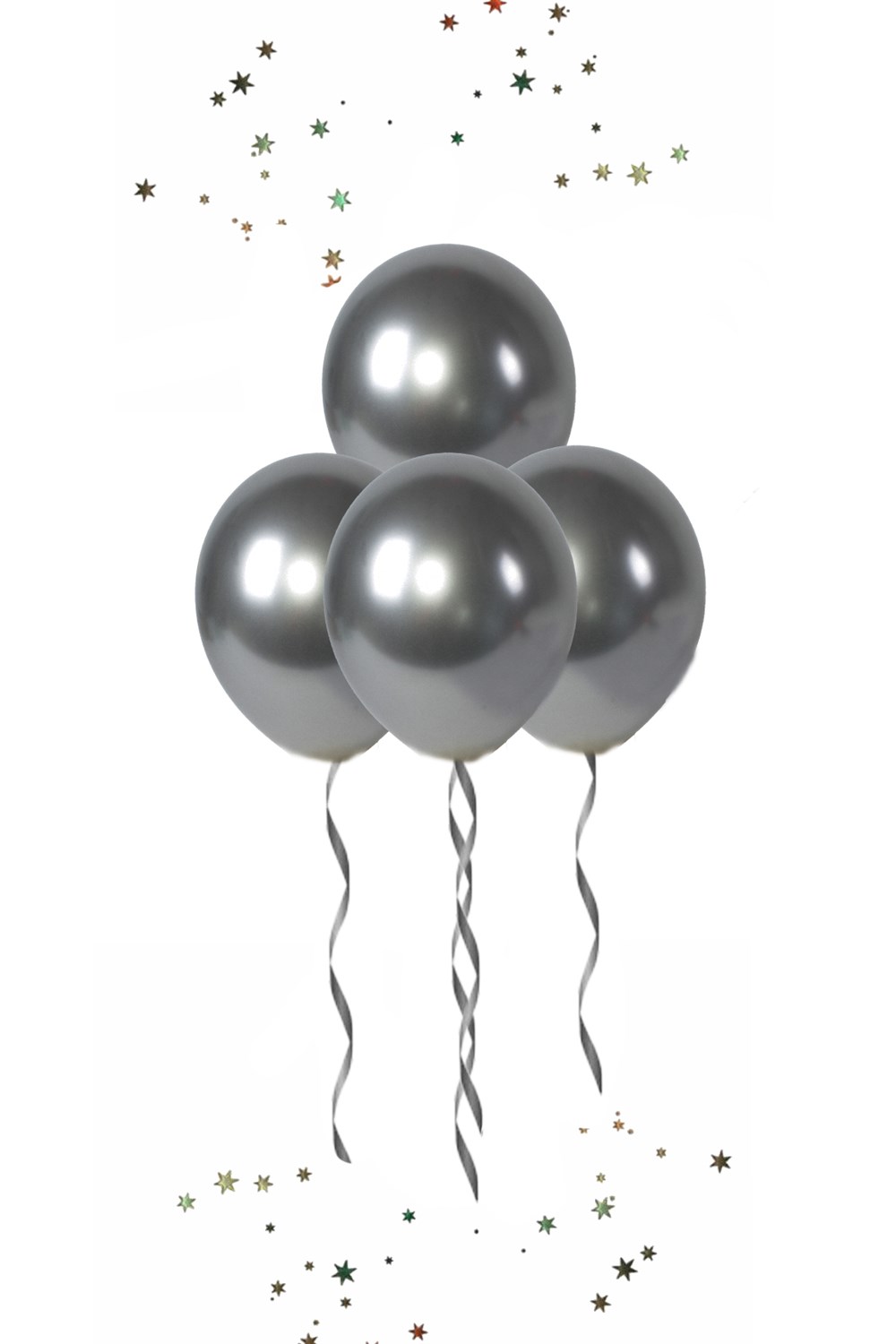 Koyu Gümüş Krom Balon 5li
