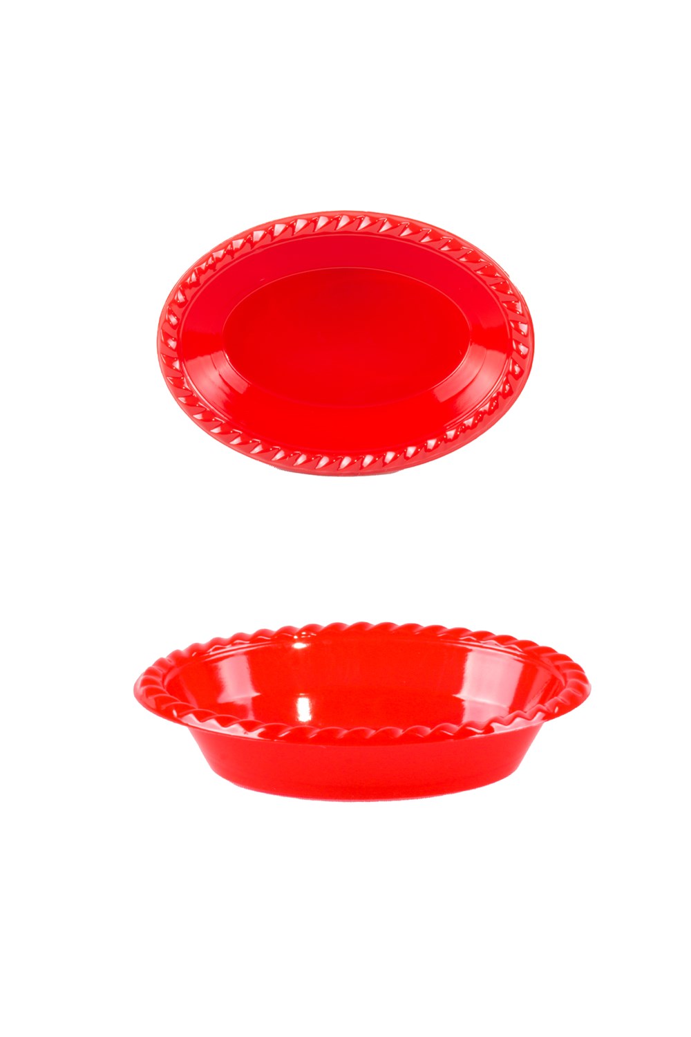 Kırmızı Plastik Kase Oval 8li 63mm